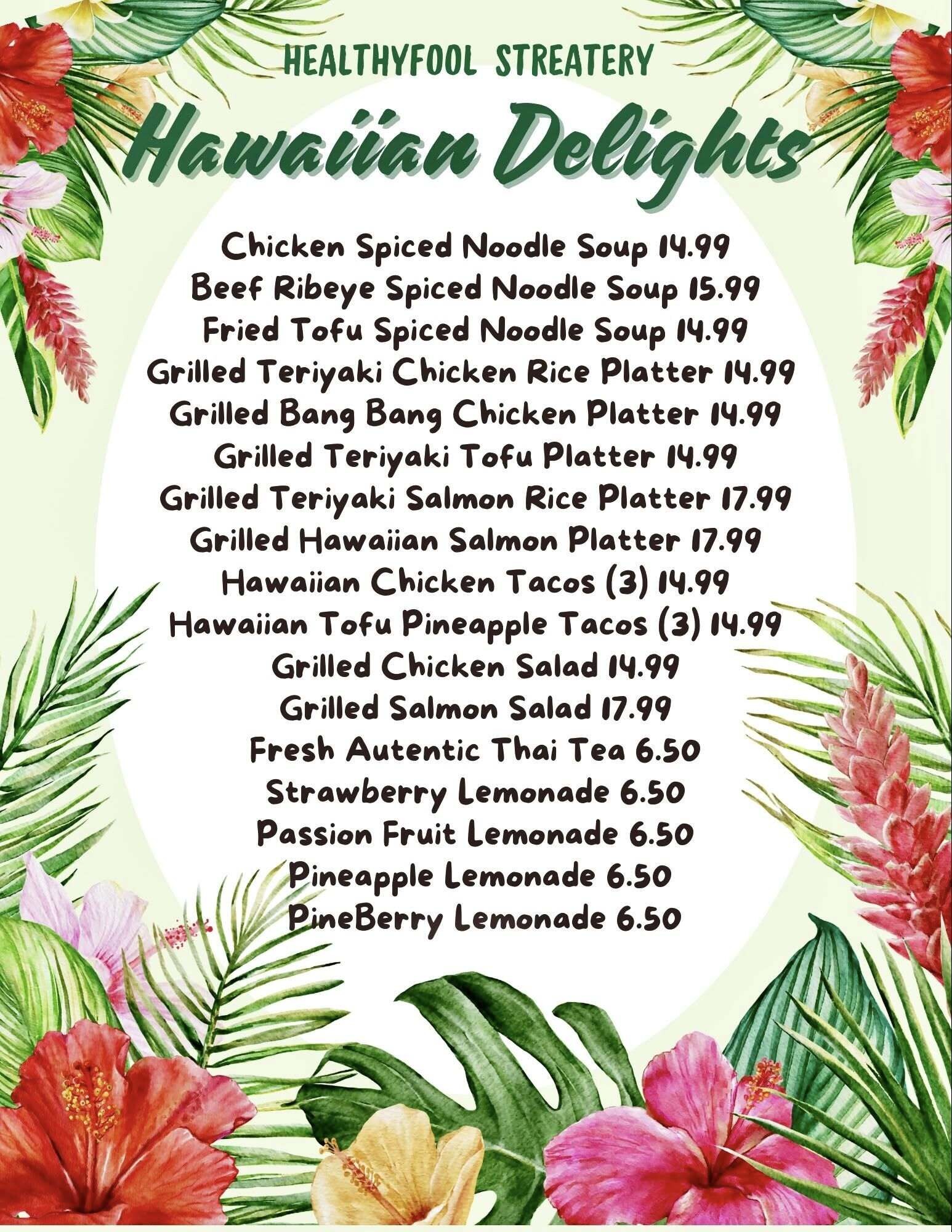 Hawaiian Delights Menu