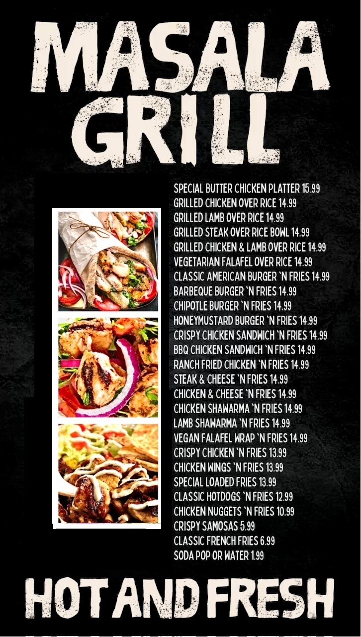 Masala G
 rill Menu 2026